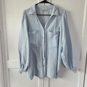 Topshop Sky Blue Casual Shirt
